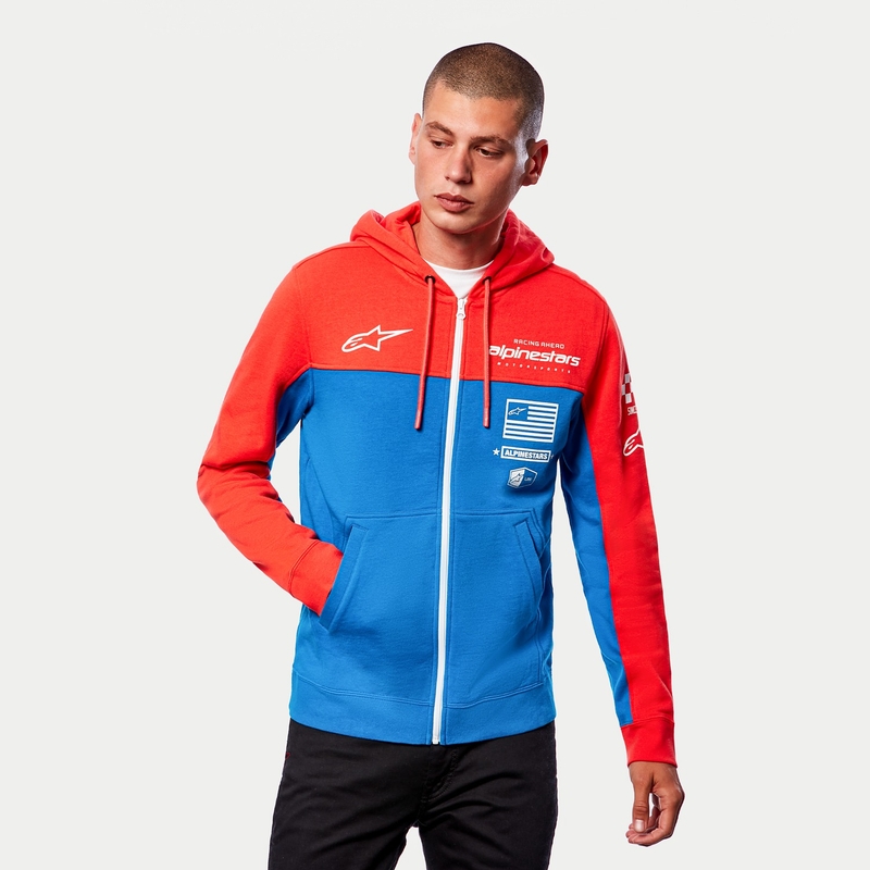 Alpinestars H Block Hoodie fluo rot-hellblau