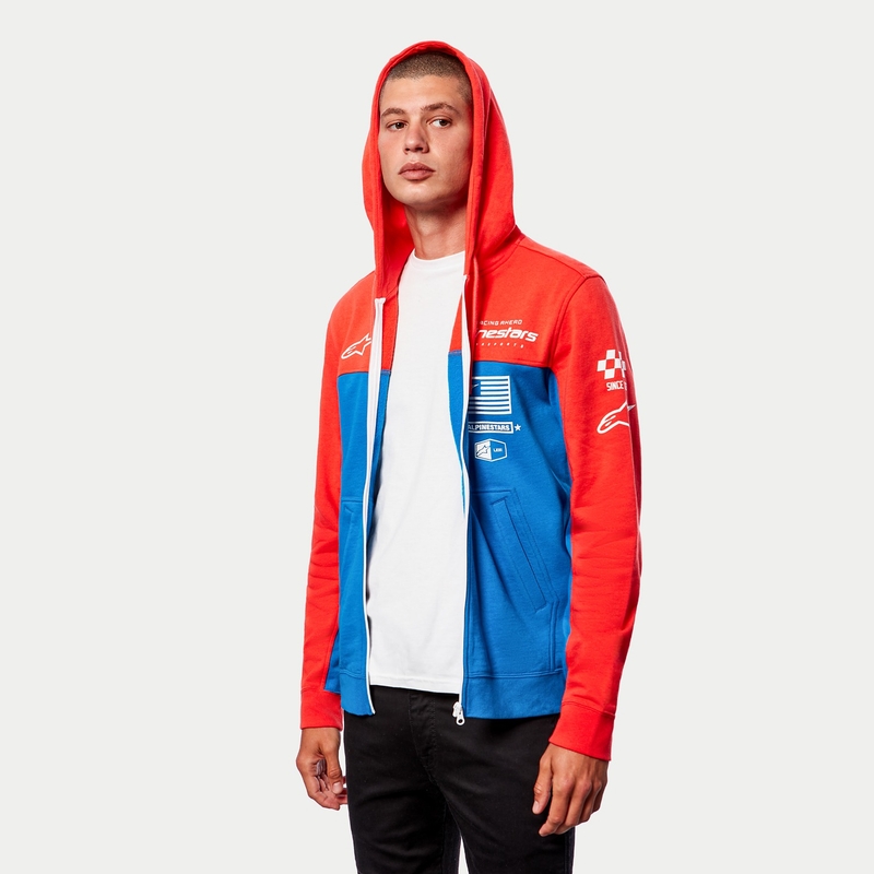 Alpinestars H Block Hoodie fluo rot-hellblau