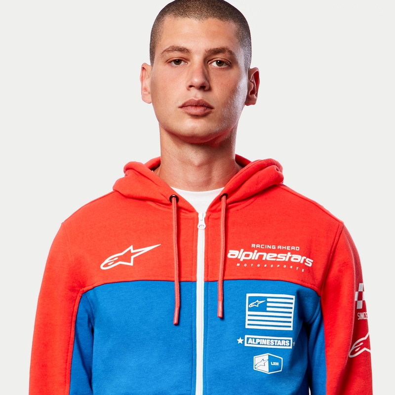 Alpinestars H Block Hoodie fluo rot-hellblau