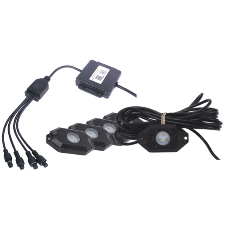 HAIFISCH LED-LICHT, RGB, MEHRFARBIG, BLUETOOTH-STEUERUNG, 4ER SET
