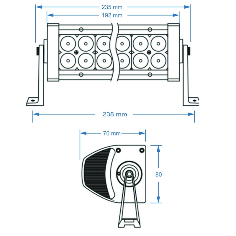 LED-Lichtrampe SHARK LED LIGHT BAR 7,5", 6D, 36W