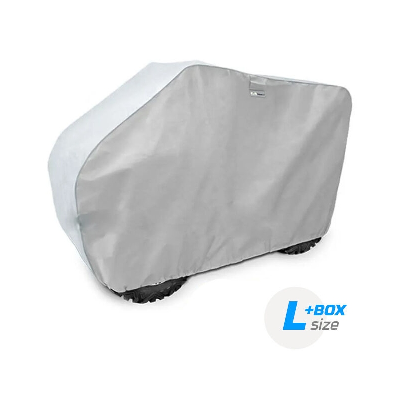 Segeltuch für lange zweisitzige ATV mit Kasten silber L