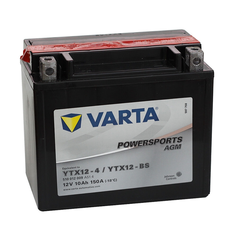 VARTA 12V/10AH-MOTO LF wartungsfreie Batterie (YTX12-4/YTX12-BS)