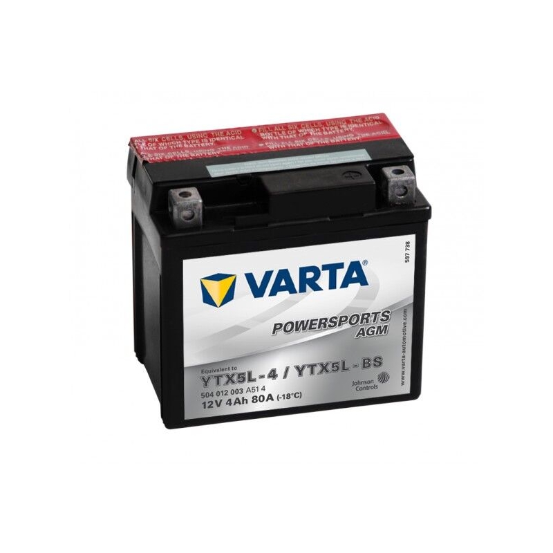 VARTA YTX5L-4/YTX5L-BS 12V/4Ah wartungsfreie Batterie
