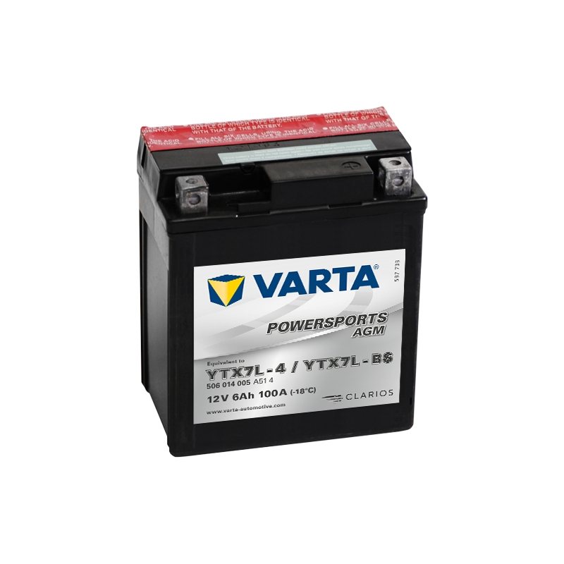 VARTA YTX7L-A/YTX7L-BS 12V/6Ah wartungsfreie Batterie