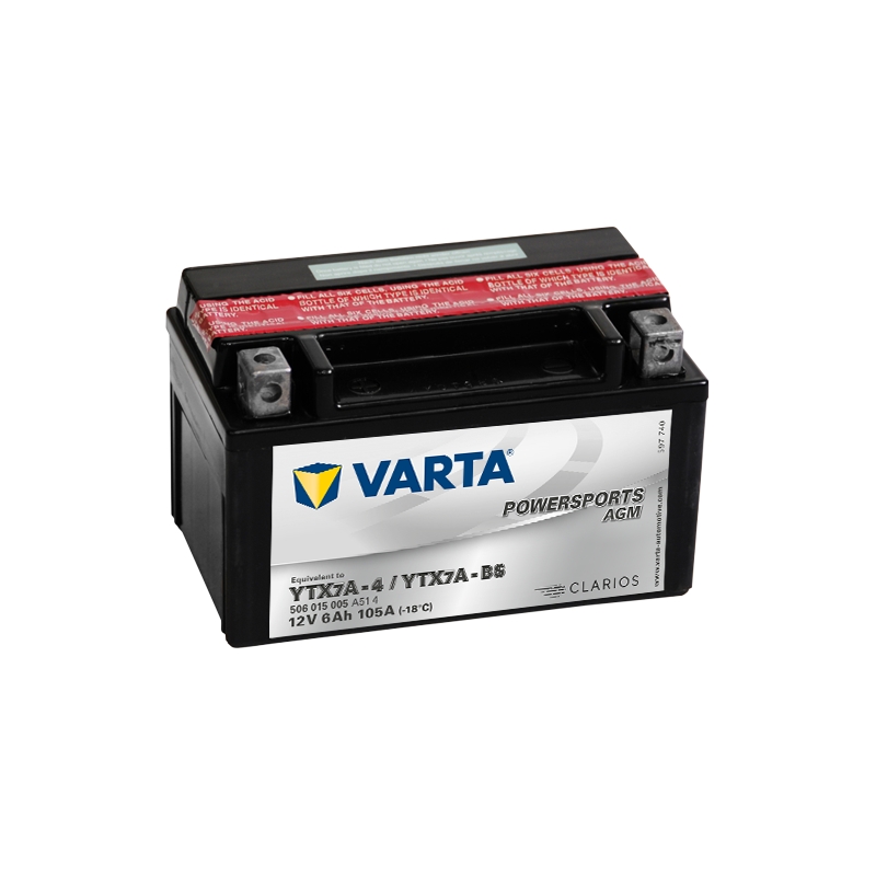 VARTA YTX7A-4/YTX7A-BS 12V/6Ah wartungsfreie Batterie