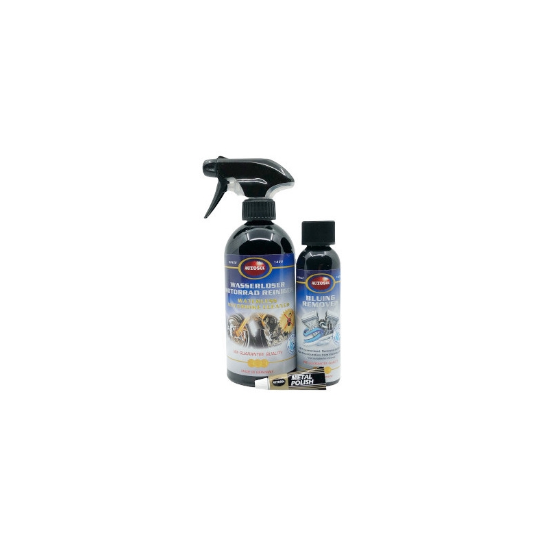 Autosol Motorrad Wasserloser Reiniger und Bläueentferner Kit
