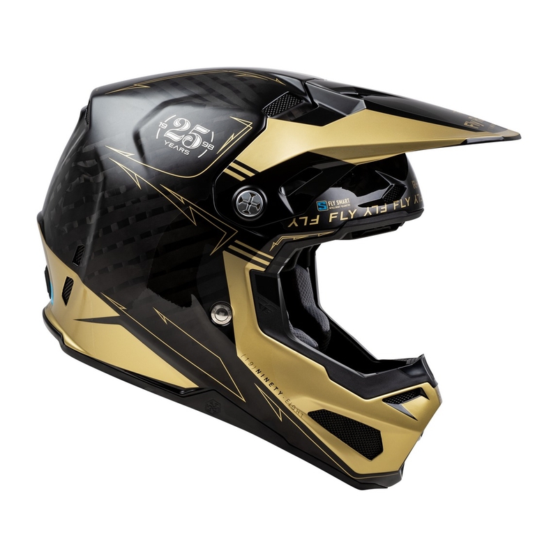 Motocross-Helm FLY Racing Formula S Carbon schwarz-gold