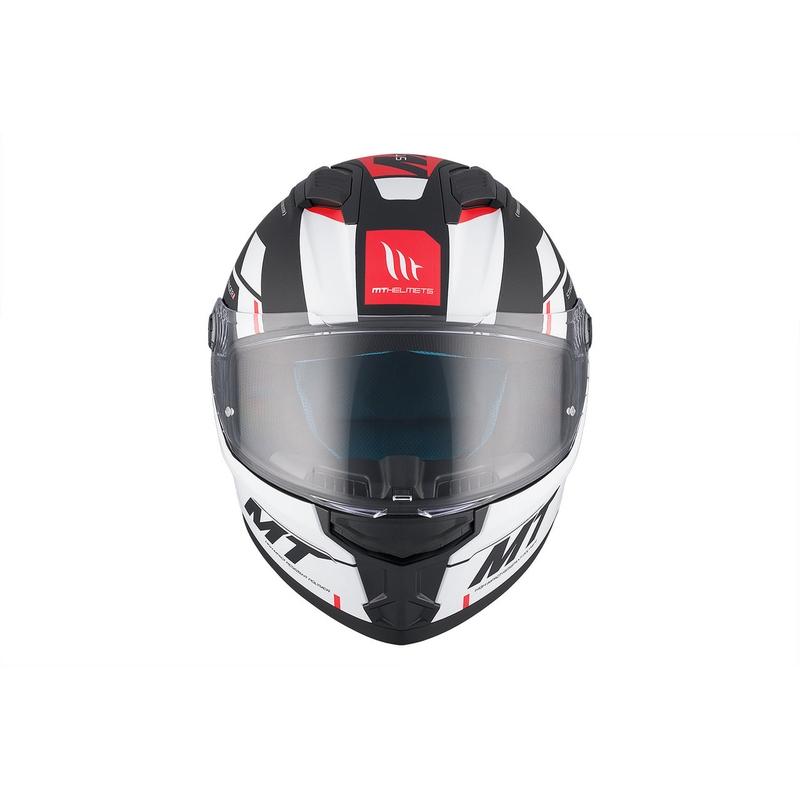 MT Stinger 2 Solid Zivze Integral Motorradhelm weiß-schwarz-rot matt