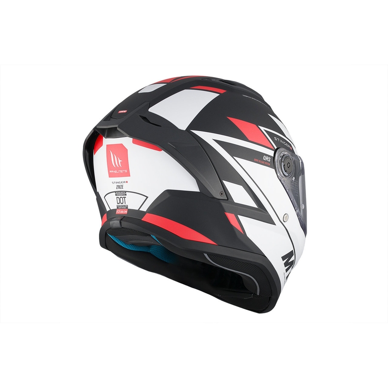 MT Stinger 2 Solid Zivze Integral Motorradhelm weiß-schwarz-rot matt