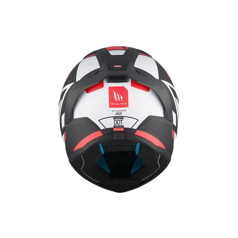 MT Stinger 2 Solid Zivze Integral Motorradhelm weiß-schwarz-rot matt
