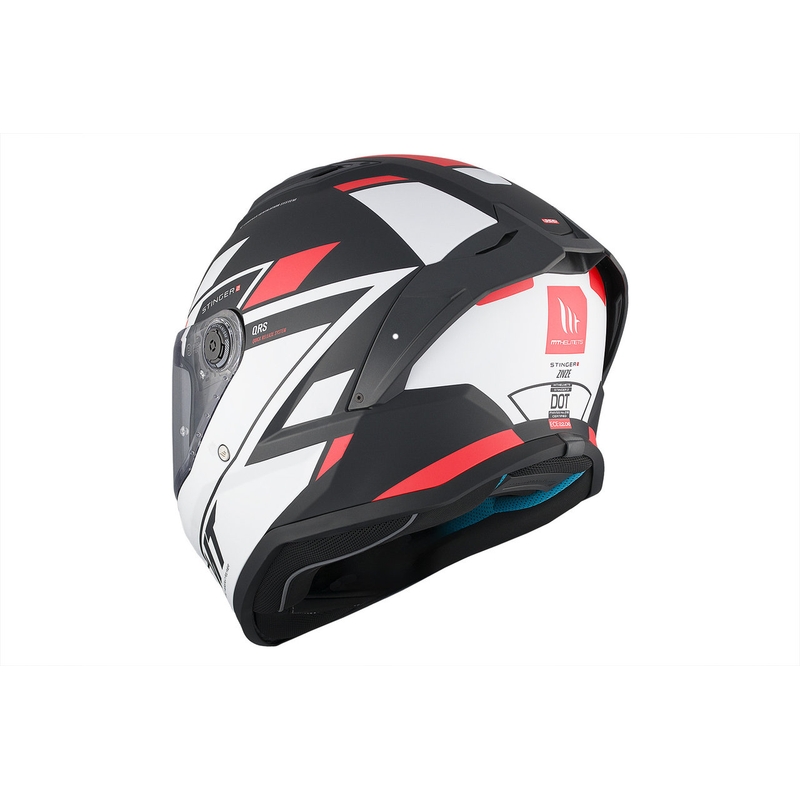 MT Stinger 2 Solid Zivze Integral Motorradhelm weiß-schwarz-rot matt