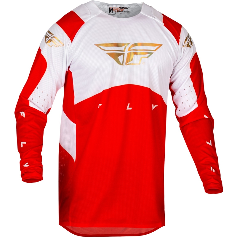 Motocross Trikot FLY Racing Evolution DST 2024 rot und weiß Ausverkauf