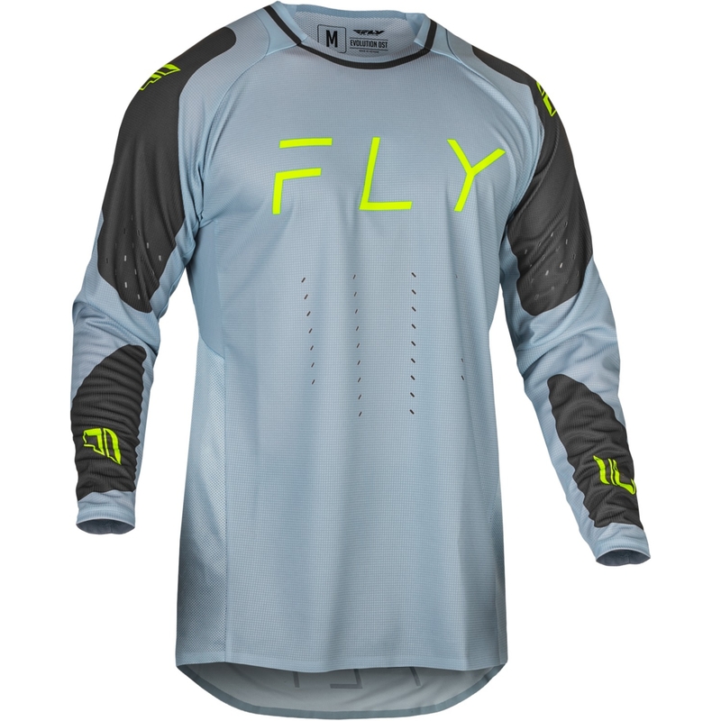 Motocross Trikot FLY Racing Evolution DST grau-schwarz-neongrün Abverkauf Ausverkauf