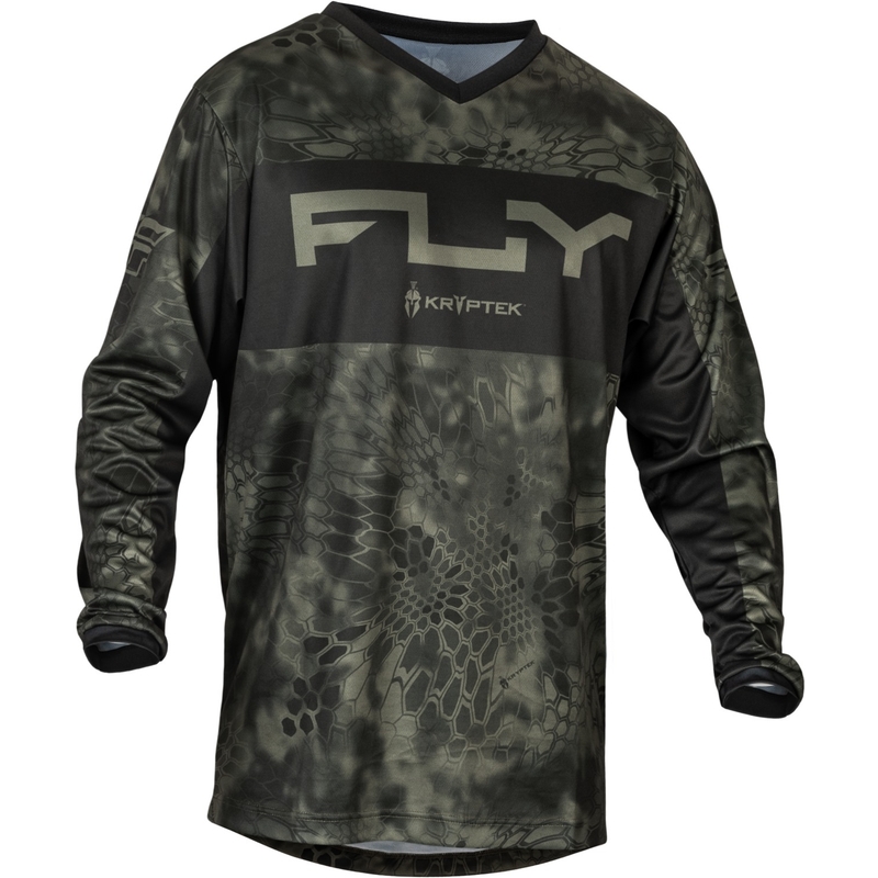 Motocross Trikot FLY Racing F-16 Kryptek 2024 grau-schwarz