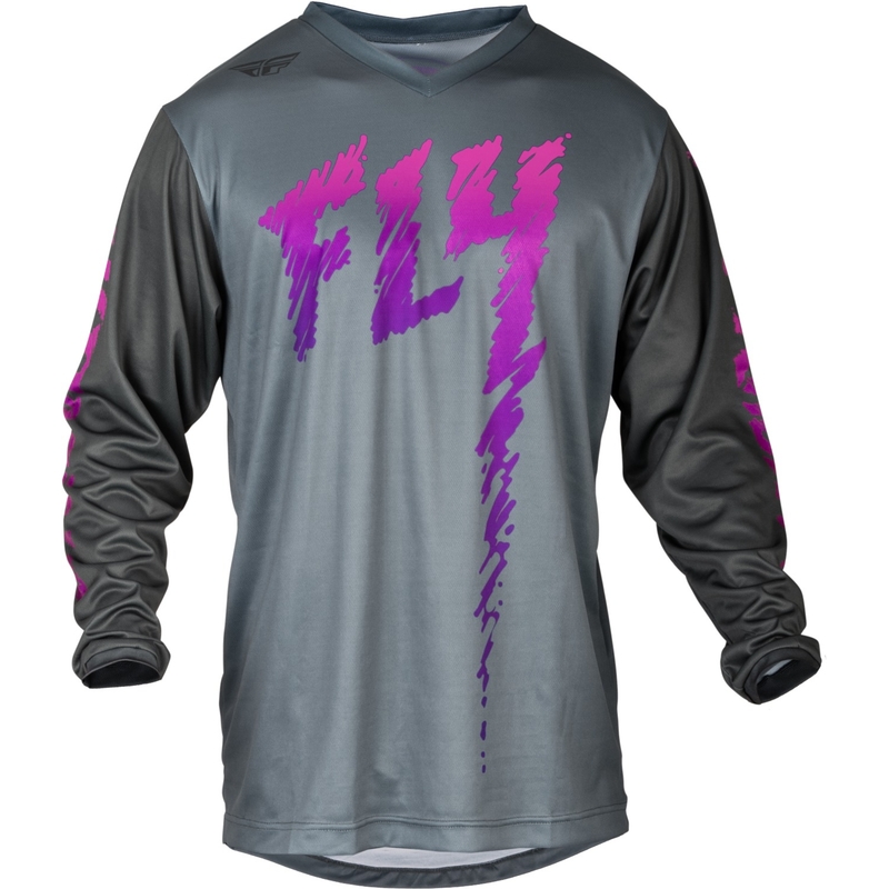 Kinder Motocross Trikot FLY Racing F-16 2024 grau-schwarz-rosa