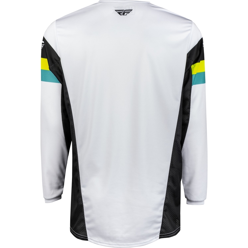 Motocross Trikot FLY Racing Kinetic Prix 2024 weiß-schwarz-fluo gelb