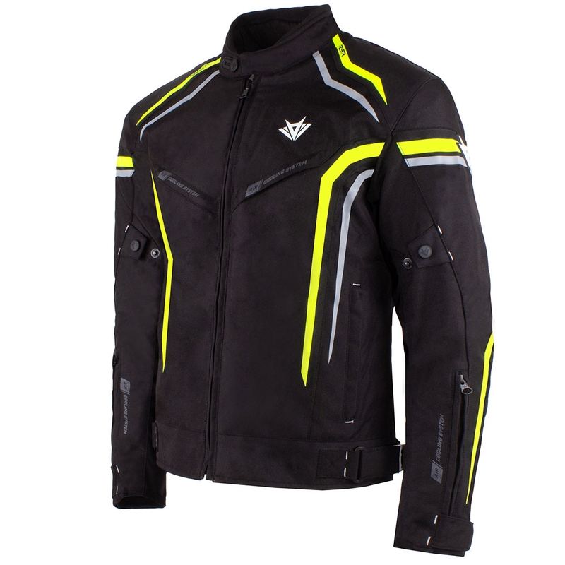 Motorradjacke RSA Compact 2 schwarz-grau-fluo gelb - II. Qualität