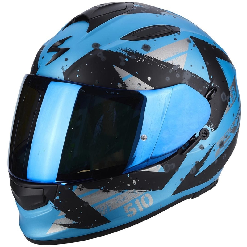 Integral Motorradhelm Scorpion EXO-510 Air Marcus blau matt-schwarz