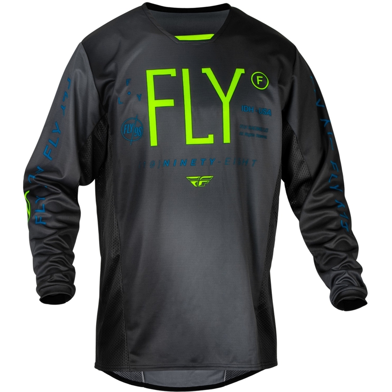 Kinder Motocross Trikot FLY Racing Prodigy schwarz-fluo grün-blau