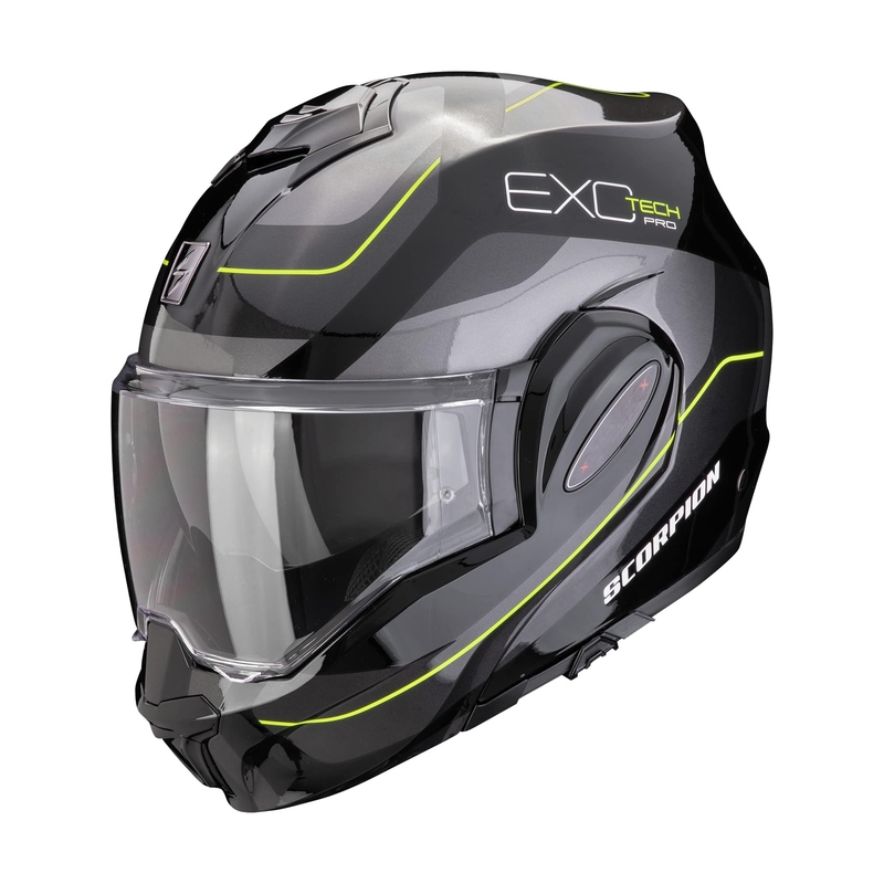 Motorrad-Klapphelm Scorpion EXO-TECH EVO PRO COMMUTA schwarz-silber-gelb Ausverkauf