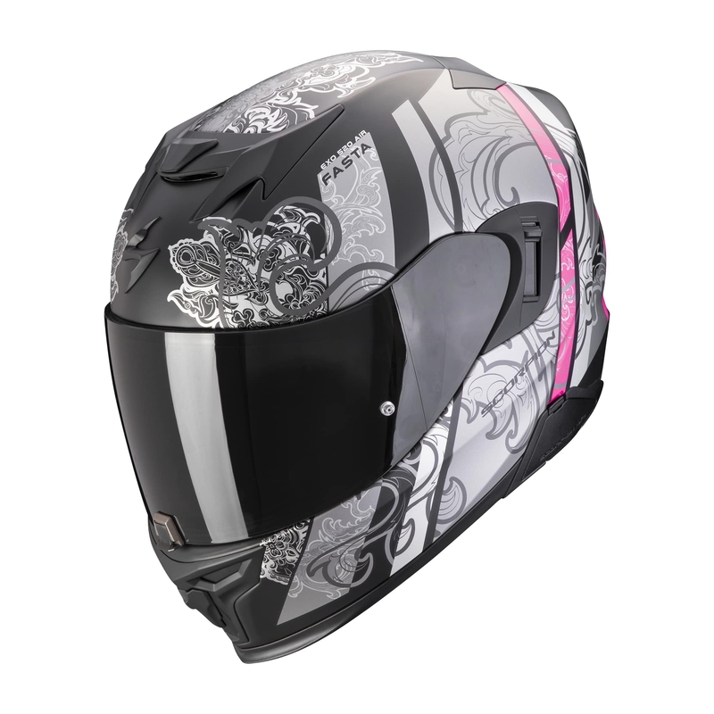 Integral Motorradhelm Scorpion EXO-520 EVO AIR FASTA matt schwarz-silber-rosa Ausverkauf