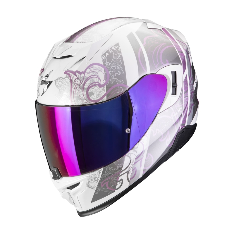 Integral Motorradhelm Scorpion EXO-520 EVO AIR FASTA weiß-violett Ausverkauf