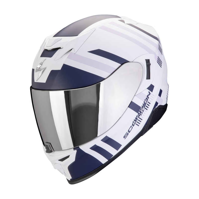 Integral Motorradhelm Scorpion EXO-520 EVO AIR BANSHEE matt weiß-blau-lila Ausverkauf