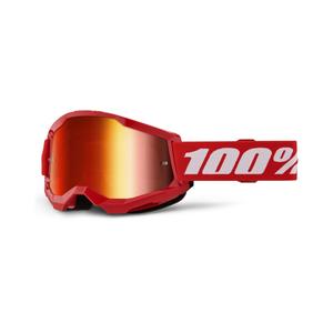Motocrossbrille 100% STRATA 2 Neu rot (rotes Plexiglas)