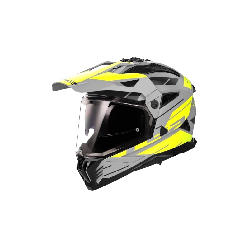 Enduro-Motorradhelm LS2 MX702 PIONEER II NAMIB grau-fluo gelb