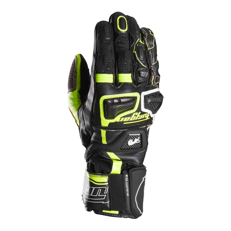 Furygan Styg 20 x Kevlar-Motorradhandschuhe schwarz-fluoreszierend gelb-weiß