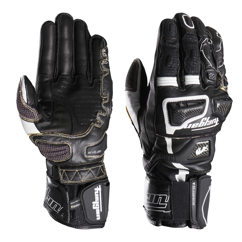 Motorradhandschuhe Furygan Styg 20 x Kevlar schwarz und weiß