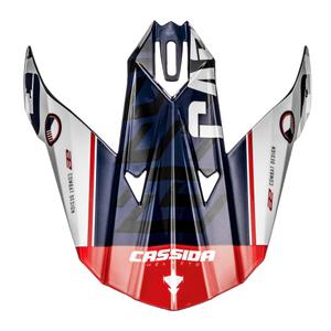 Visier für Cassida Cross Cup Sonic Helme blau-weiß-rot