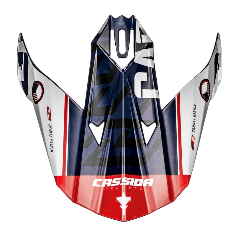 Visier für Cassida Cross Cup Sonic Helme blau-weiß-rot