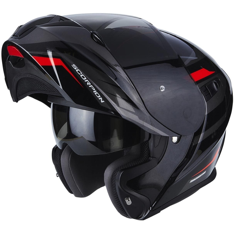 Motorradhelm Scorpion EXO-920 Shuttle schwarz-silber-rot Ausverkauf