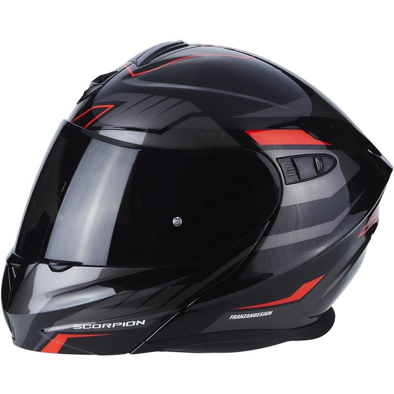 Motorradhelm Scorpion EXO-920 Shuttle schwarz-silber-rot Ausverkauf