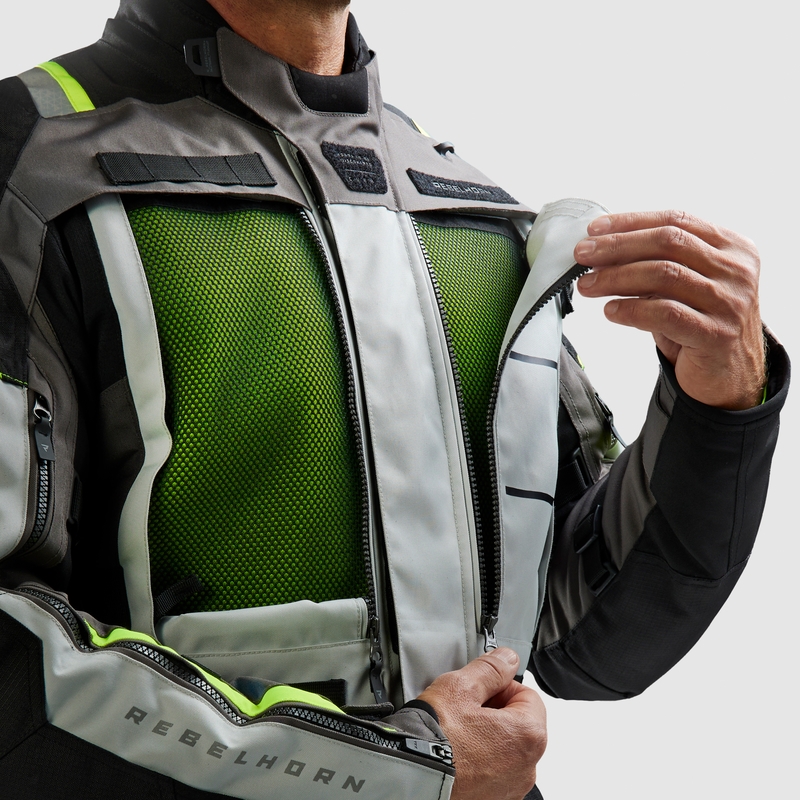 Rebelhorn Cubby V Motorradjacke schwarz-grau-fluogelb