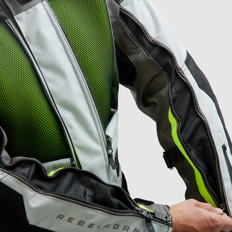 Rebelhorn Cubby V Motorradjacke schwarz-grau-fluogelb