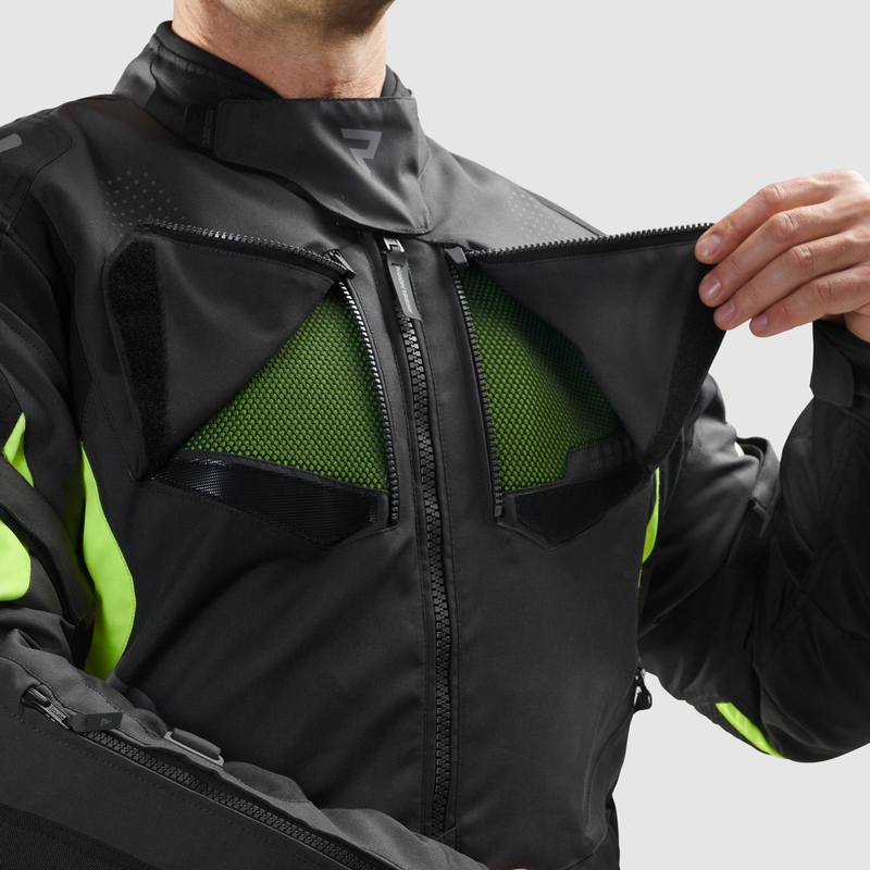 Motorradjacke Rebelhorn Hiker IV schwarz-anthrazit-fluogelb