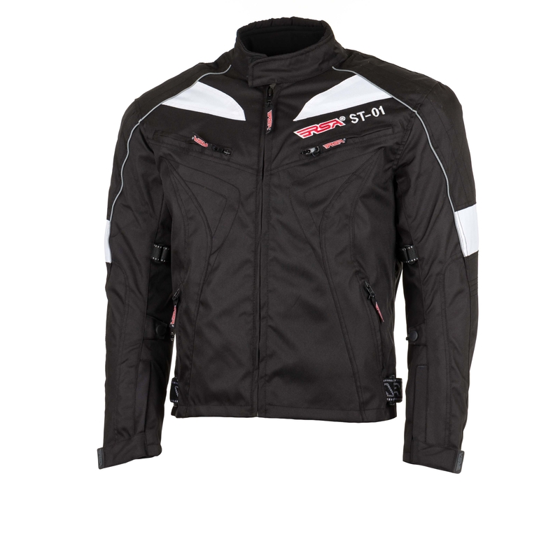 Motorradjacke RSA ST-01 schwarz und weiß Ausverkauf