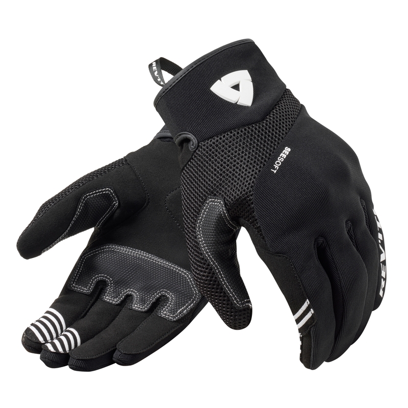 Revit Endo Motorradhandschuhe schwarz und weiß