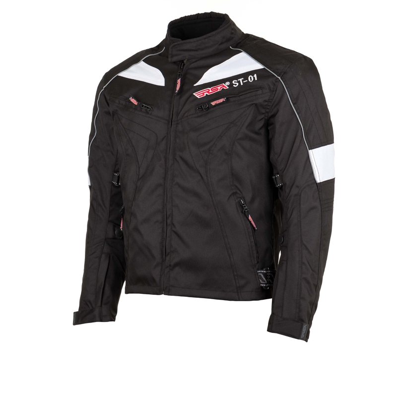 Motorradjacke RSA ST-01 schwarz und weiß Ausverkauf
