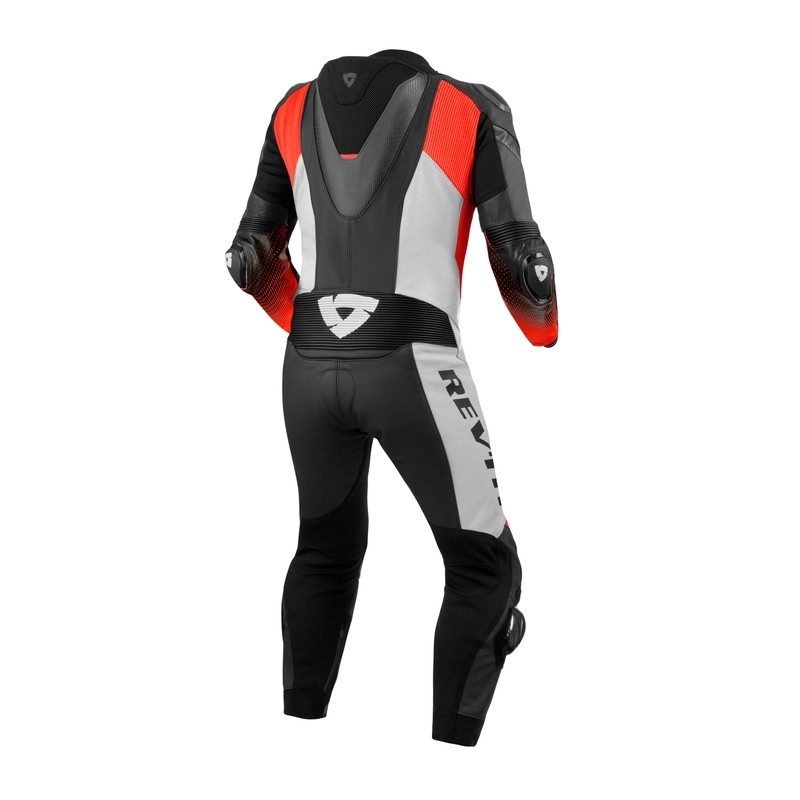 Revit Control Schwarz-Fluo Rot Leder Motorradoverall