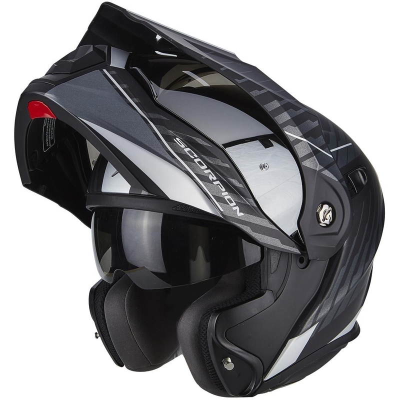 Klappbarer Endurohelm Scorpion ADX-1 Dual matt schwarz-silber Ausverkauf
