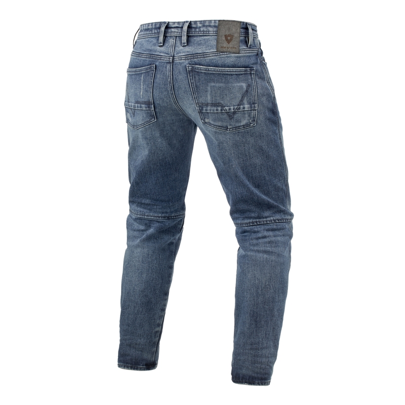 Revit Rilan TF verkürzte Motorradjeans in mittlerem Vintage-Blau