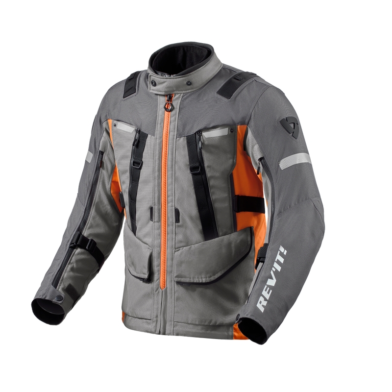 Revit Sand 4 H2O Motorradjacke grau-orange Sale Ausverkauf