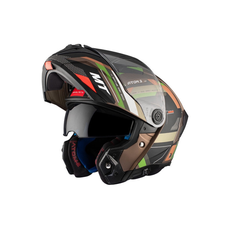 MT ATOM 2 SV BAST A6 Motorradhelm matt braun-schwarz-grün