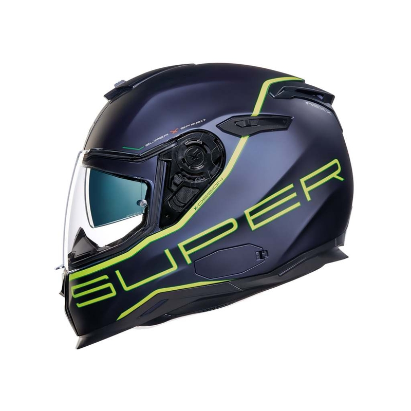 Motorradhelm Nexx SX 100 Superspeed blau matt-fluo gelb Ausverkauf