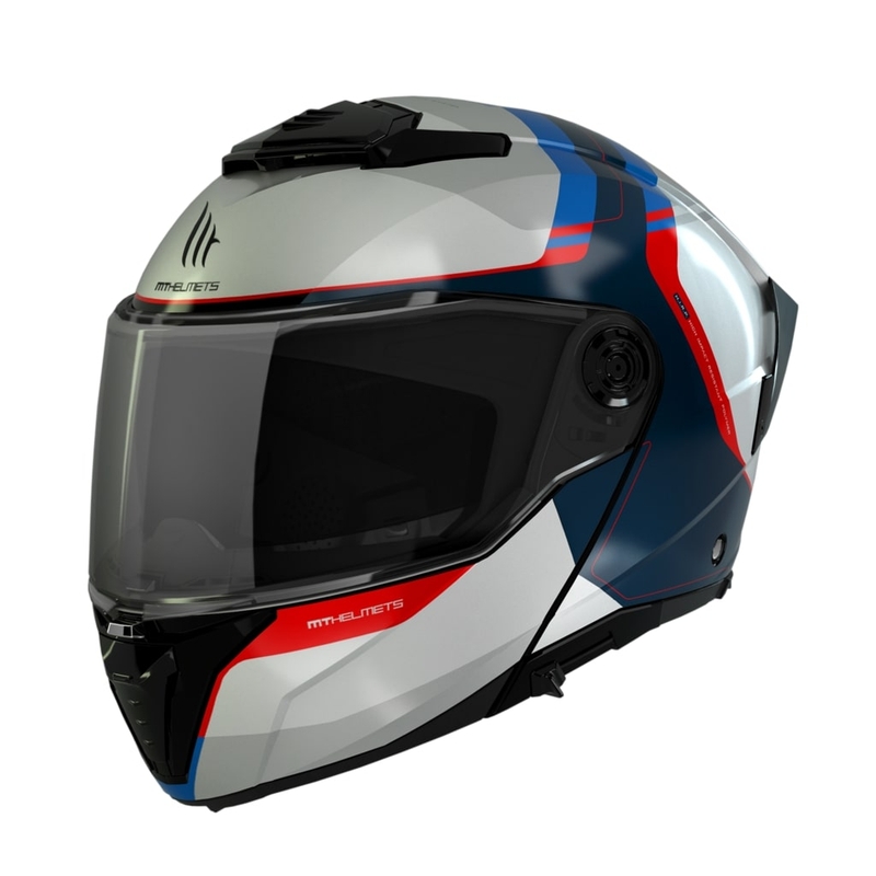Motorradhelm MT ATOM 2 SV EMALLA C7 weiß-blau-rot