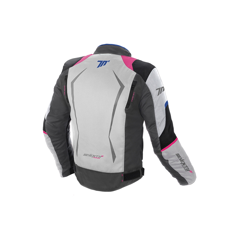 Damen Motorradjacke SEVENTY DEGREES SD-JR49 grau-blau-pink